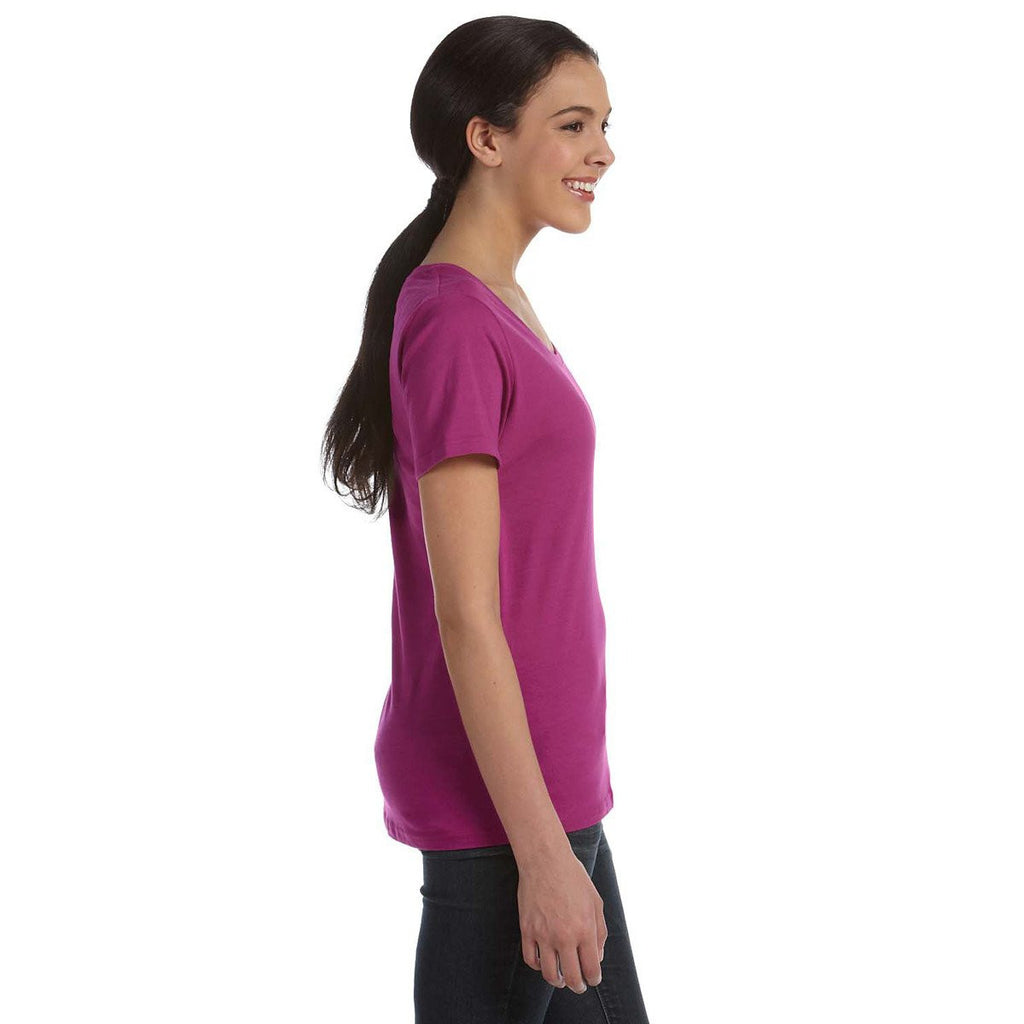 Anvil Women's Raspberry Ringspun Sheer Featherweight T-Shirt