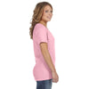 Anvil Women's Charity Pink Ringspun Featherweight V-Neck T-Shirt