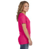 Anvil Women's Hot Pink Ringspun Featherweight V-Neck T-Shirt
