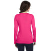 Anvil Women's Hot Pink Ringspun Sheer Long-Sleeve Featherweight T-Shirt