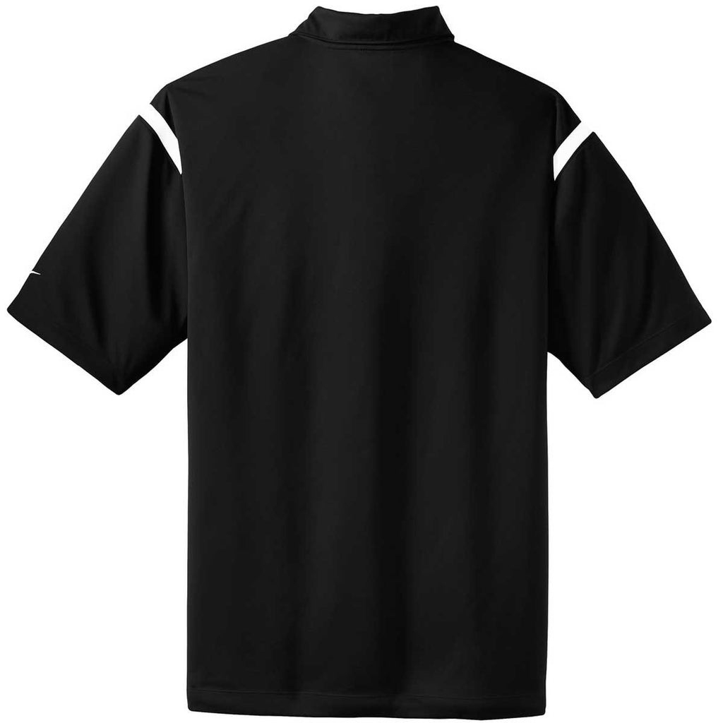 Nike Men's Black/White Dri-FIT S/S Shoulder Stripe Polo