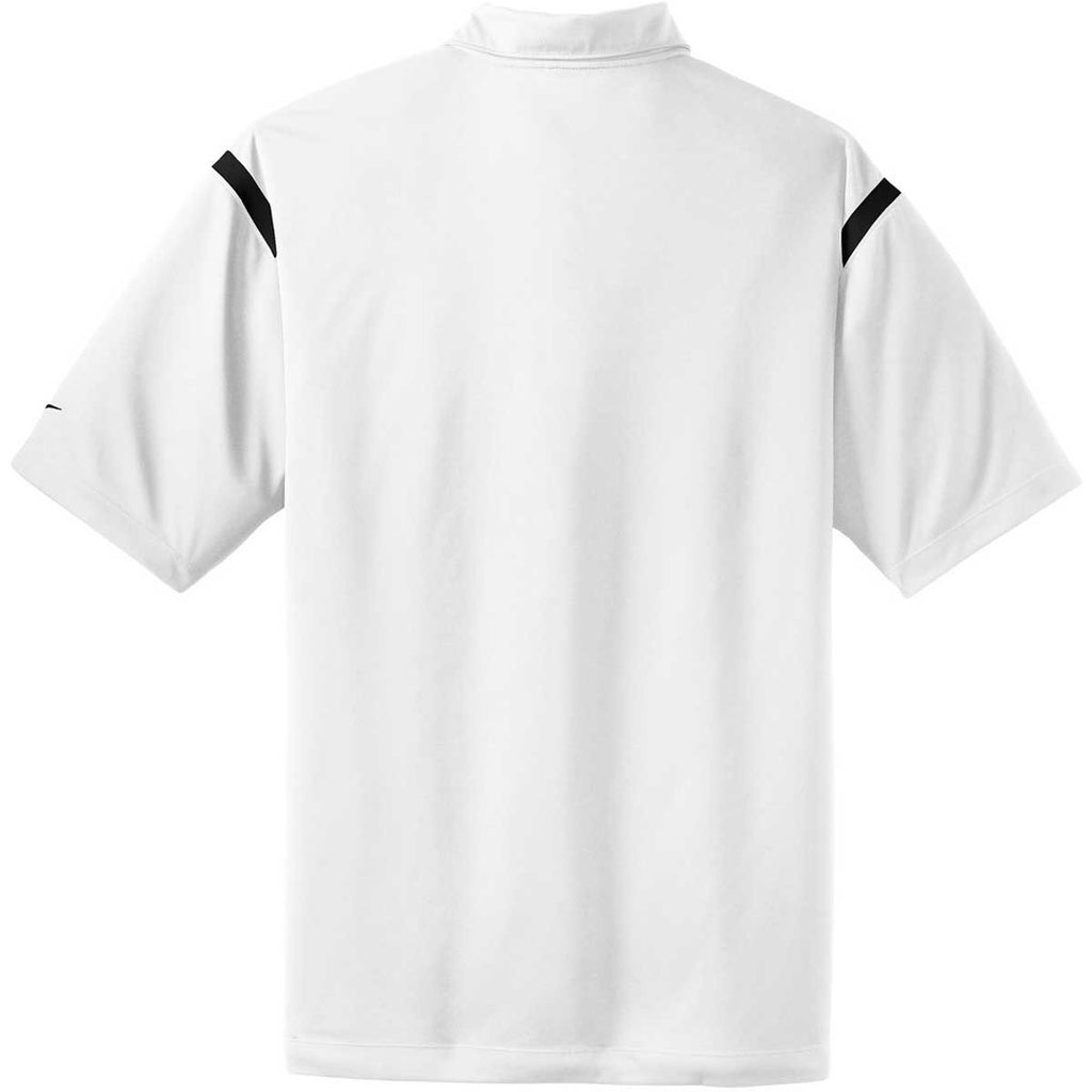 Nike Men's White/Black Dri-FIT S/S Shoulder Stripe Polo