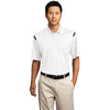 Nike Men's White/Black Dri-FIT S/S Shoulder Stripe Polo