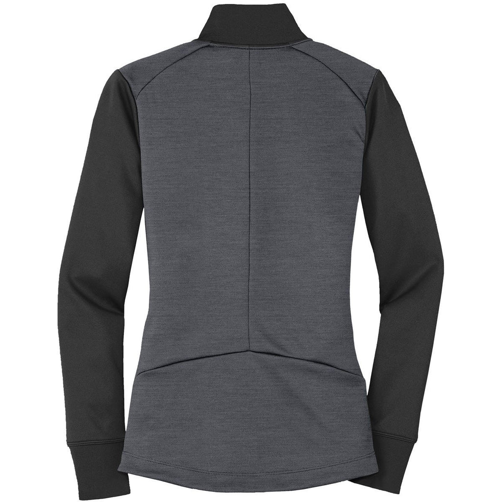 Nike Women's Black Heather/Black/Dark Grey Dri-FIT L/S Quarter Zip Shirt