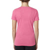 Next Level Women's Hot Pink Poly/Cotton V Neck Tee