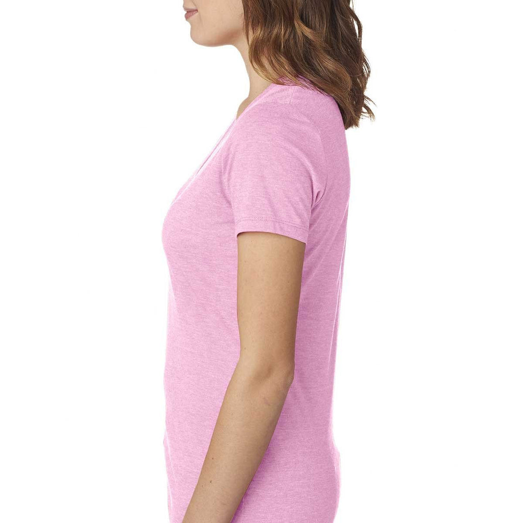 Next Level Women's Lilac Poly/Cotton V Neck Tee