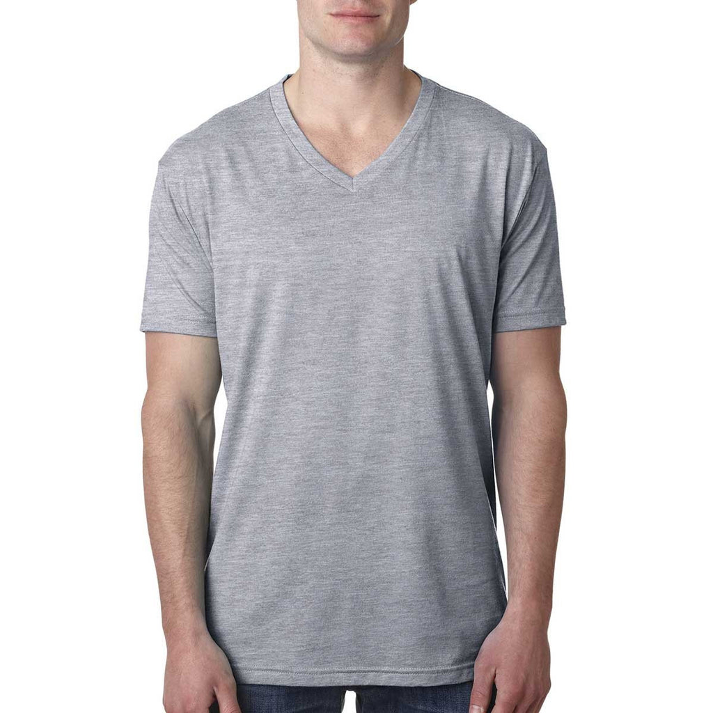 Next Level Men's Dark Heather Gray Premium CVC V-Neck Tee