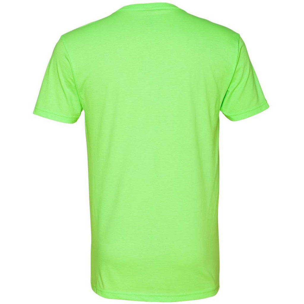 Next Level Men's Neon Heather Green Premium CVC V-Neck Tee