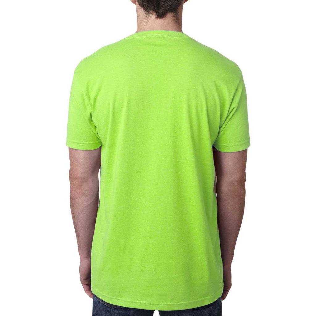 Next Level Men's Neon Heather Green Premium CVC V-Neck Tee
