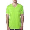 Next Level Men's Neon Heather Green Premium CVC V-Neck Tee