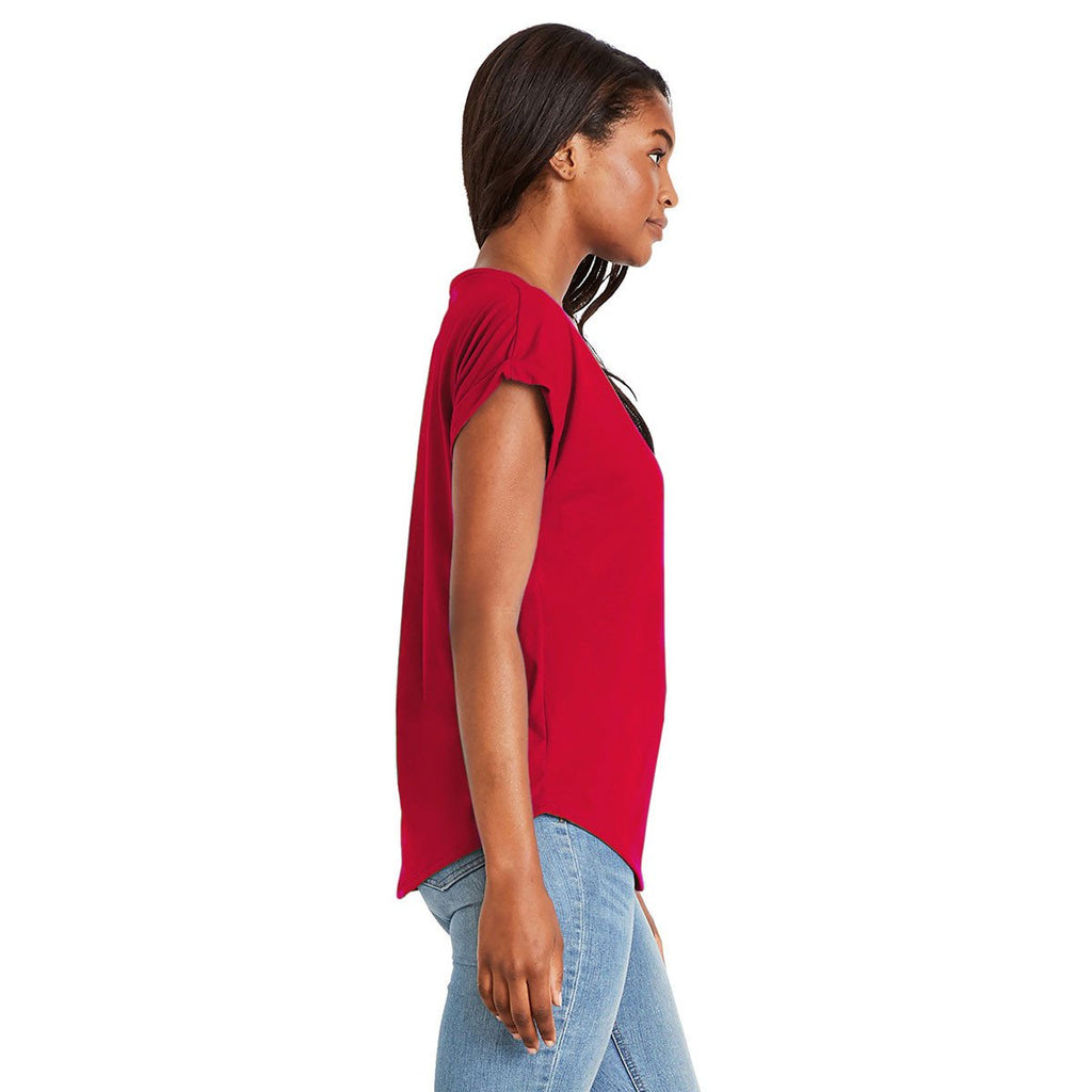 Next Level Women's Red Dolman With Rolled Sleeves