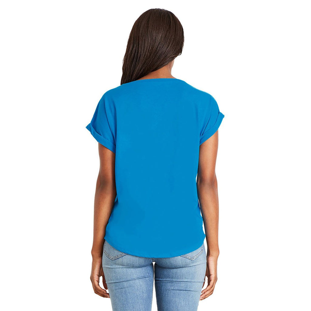 Next Level Women's Turquoise Dolman With Rolled Sleeves