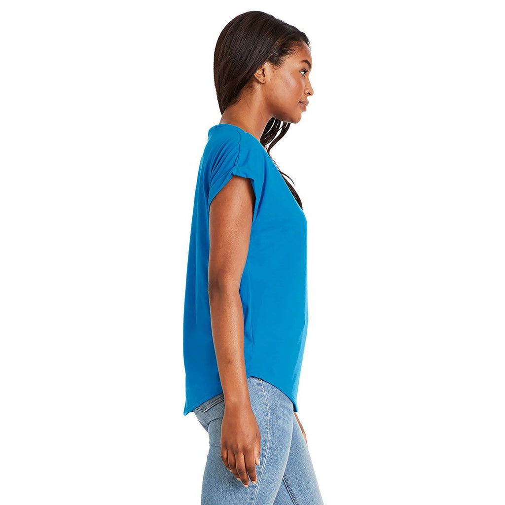 Next Level Women's Turquoise Dolman With Rolled Sleeves