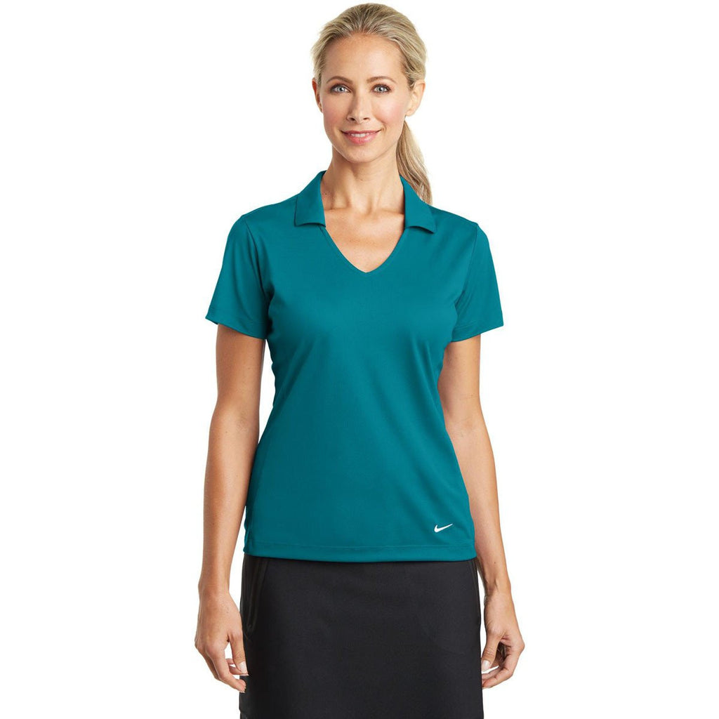 Nike Women's Turquoise Dri-FIT S/S Vertical Mesh Polo