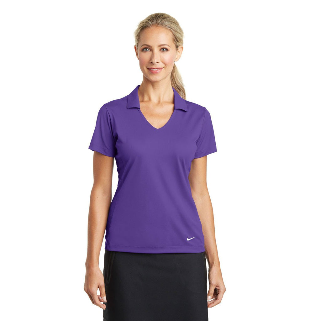 Nike Women's Court Purple Dri-FIT S/S Vertical Mesh Polo