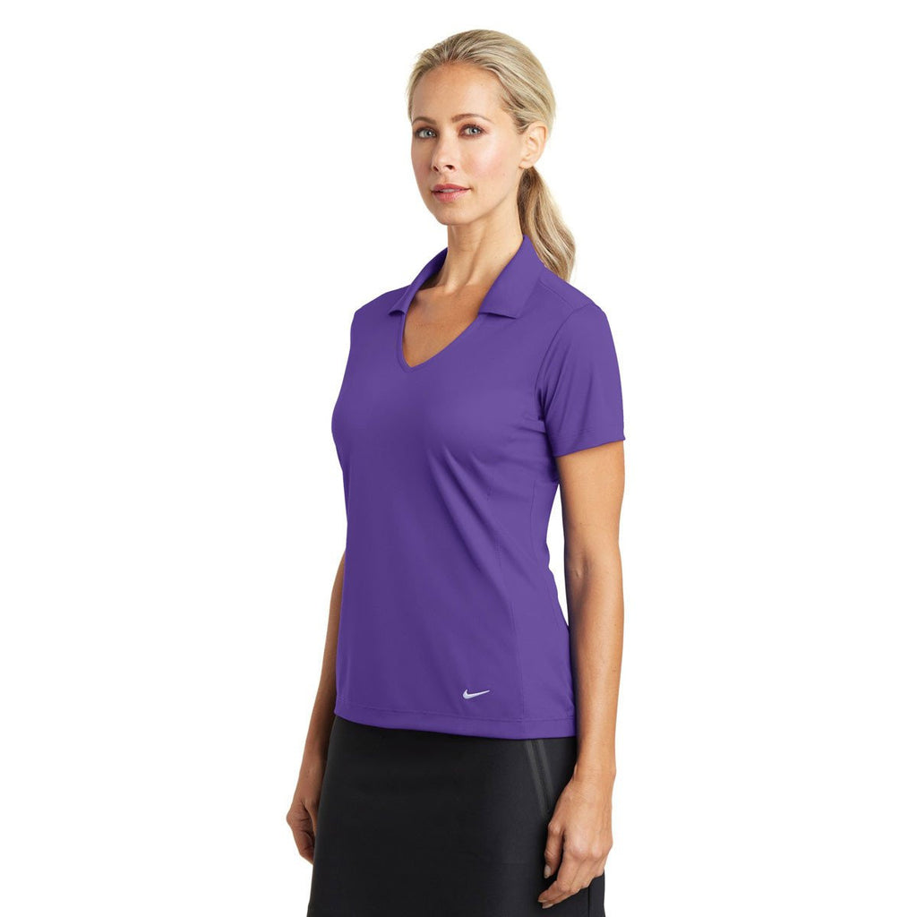 Nike Women's Court Purple Dri-FIT S/S Vertical Mesh Polo