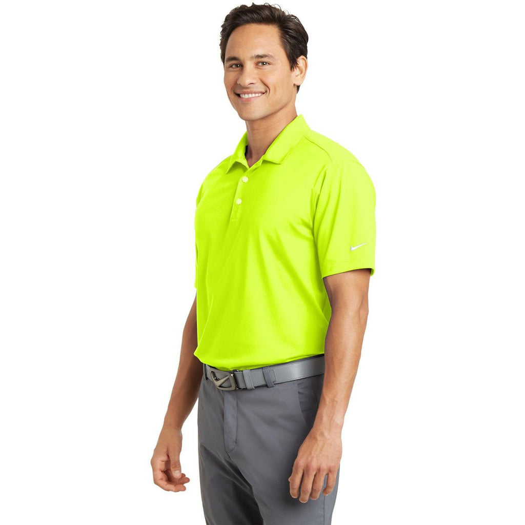Nike Men's Bright Green Dri-FIT S/S Vertical Mesh Polo