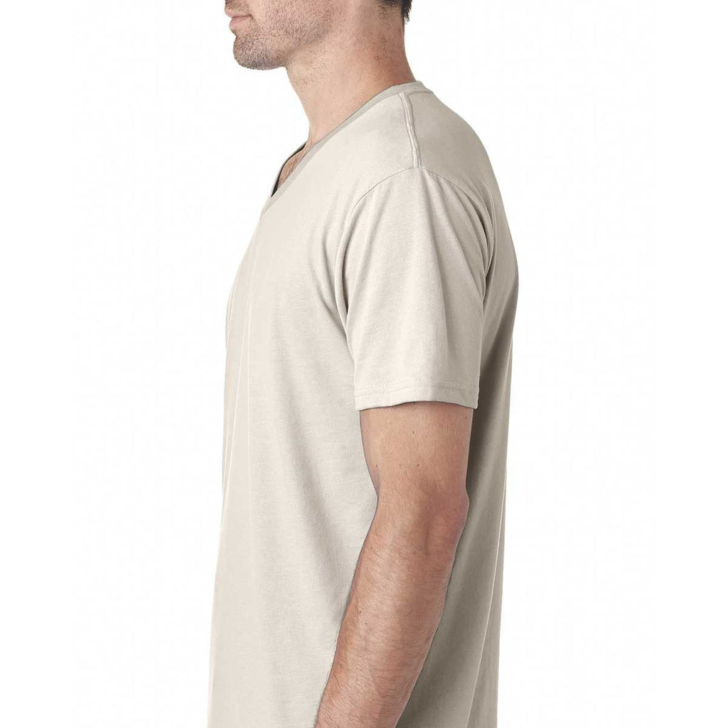 Next Level Men's Sand Premium Fitted Sueded V-Neck Tee