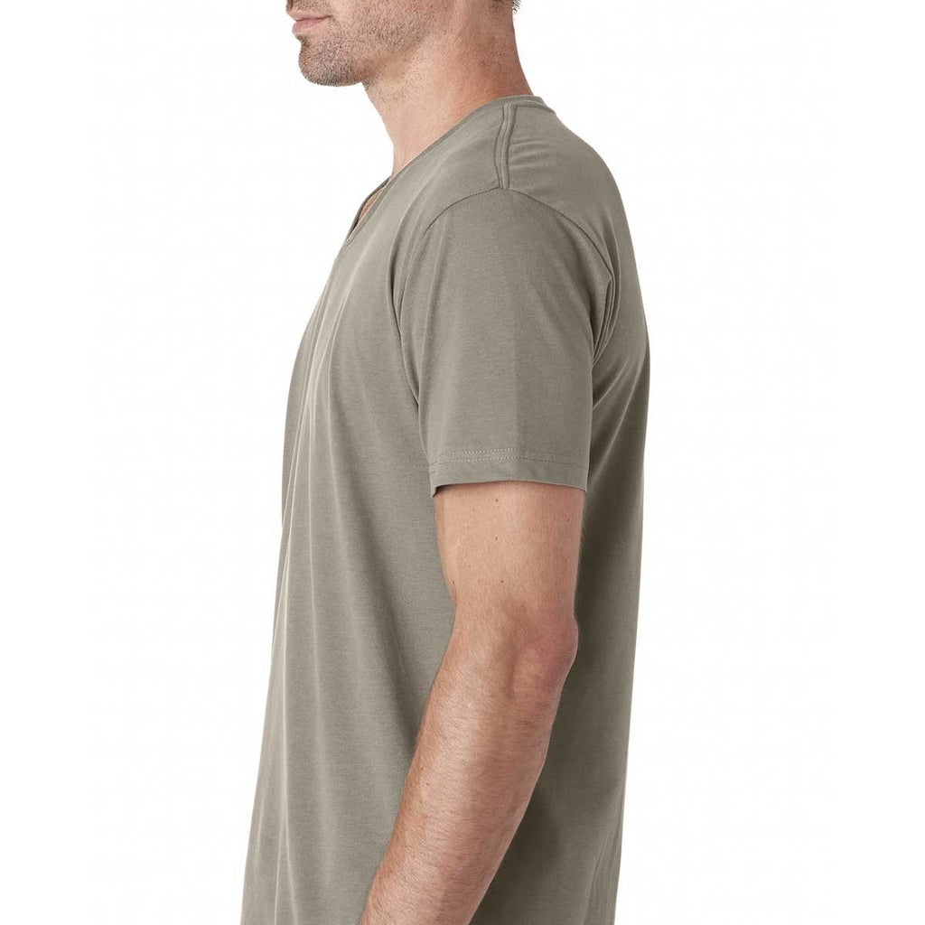 Next Level Men's Warm Gray Premium Fitted Sueded V-Neck Tee