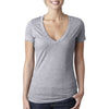 Next Level Women's Dark Heather Gray CVC Deep V Tee