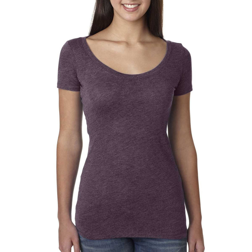 Next Level Women Vintage Purple Triblend Scoop Tee
