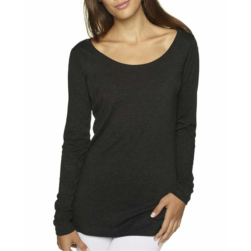 Next Level Women's Vintage Black Triblend Long-Sleeve Scoop Tee