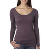 Next Level Women's Vintage Purple Triblend Long-Sleeve Scoop Tee