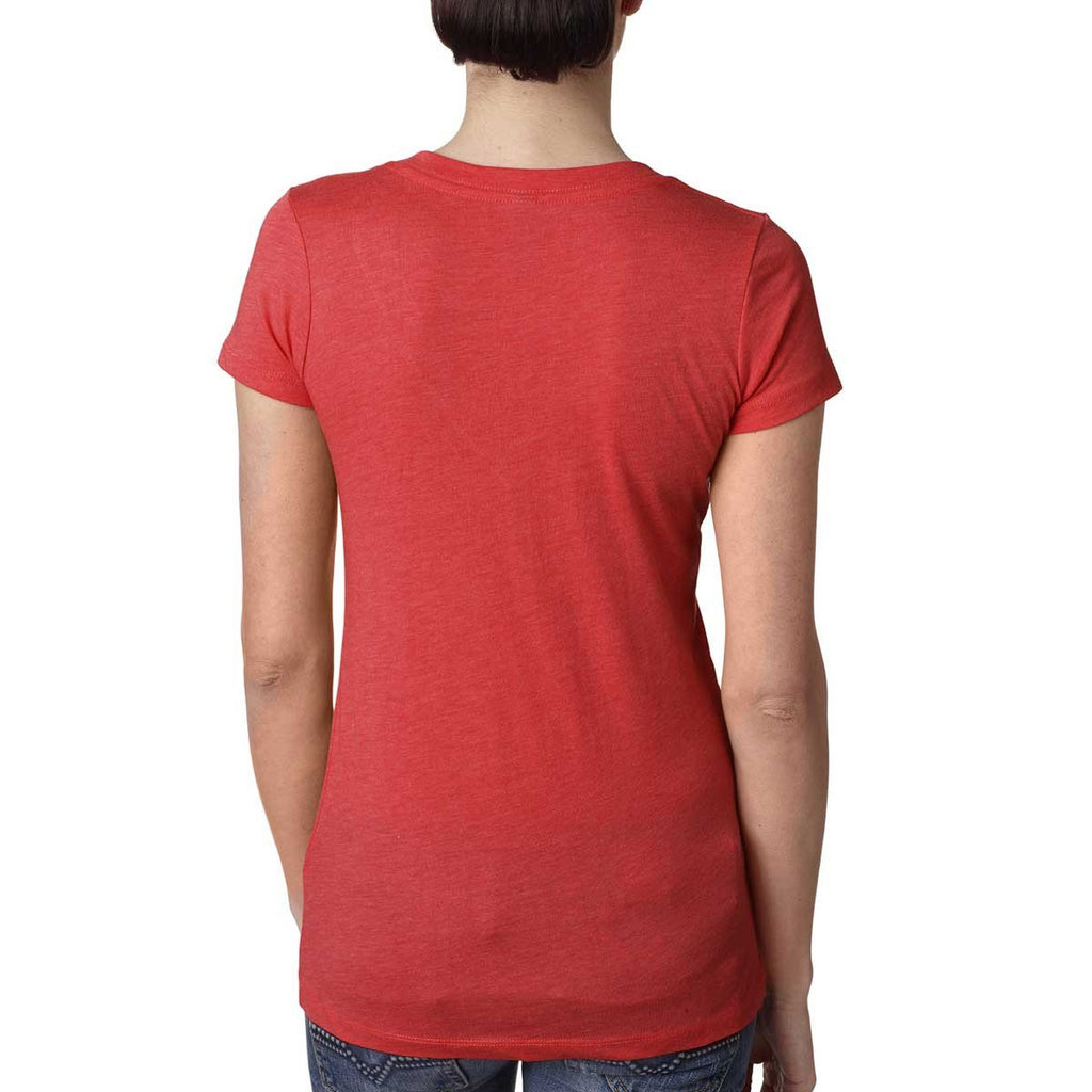 Next Level Women's Vintage Red Triblend Deep-V Tee