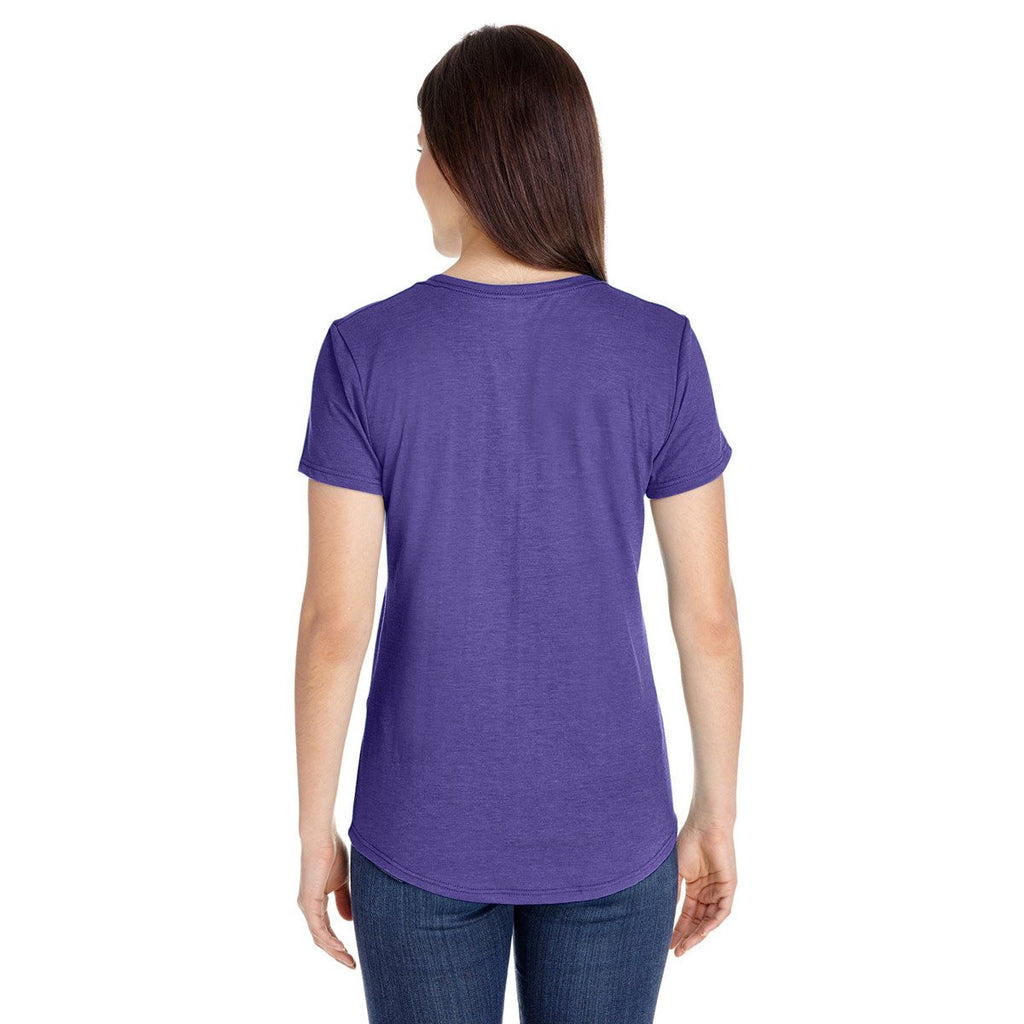 Anvil Women's Heather Purple Triblend Scoop Neck T-Shirt
