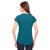 Anvil Women's Heather Galap Blue Triblend V-Neck T-Shirt