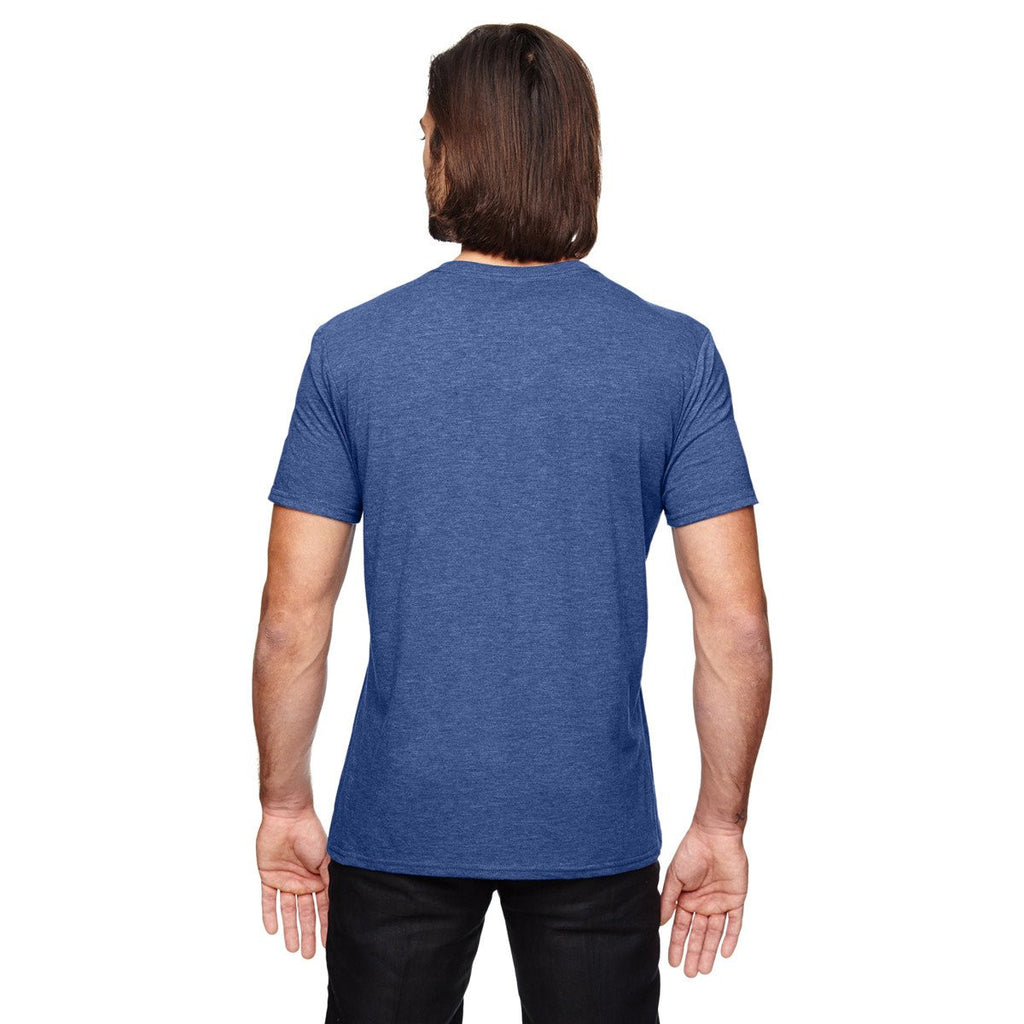 Anvil Men's Heather Blue Triblend V-Neck T-Shirt