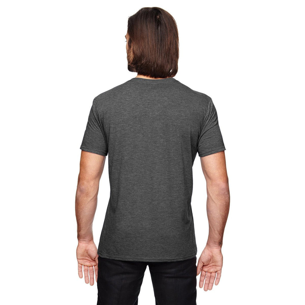 Anvil Men's Heather Dark Grey Triblend V-Neck T-Shirt