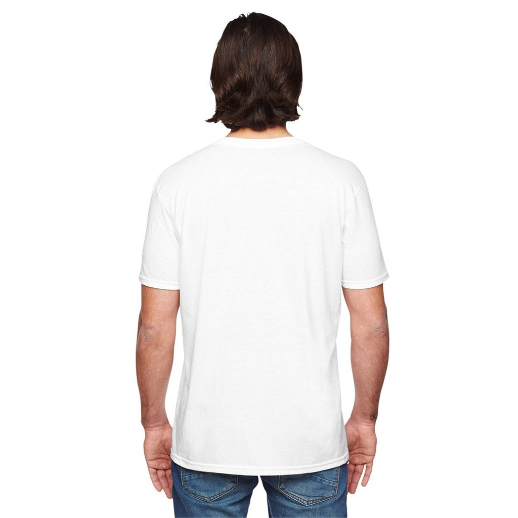 Anvil Men's White Triblend V-Neck T-Shirt