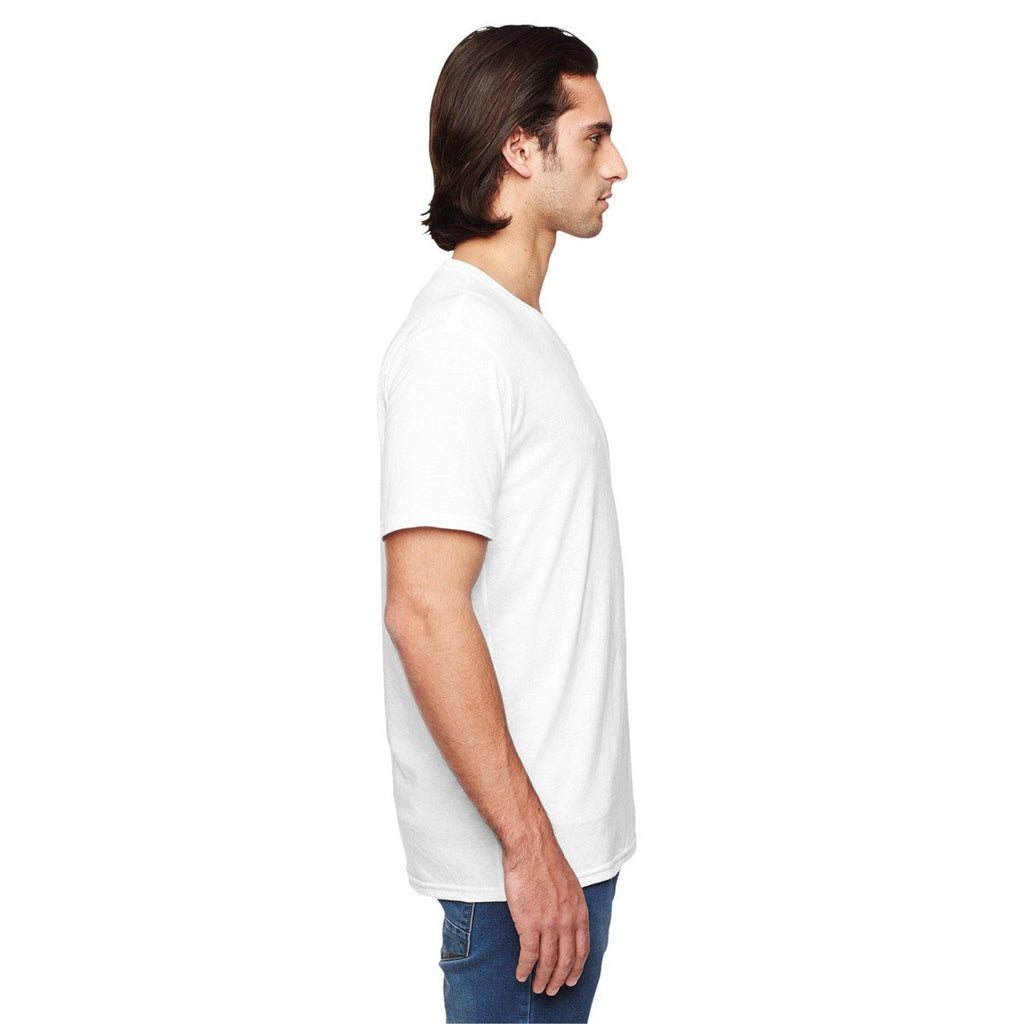 Anvil Men's White Triblend V-Neck T-Shirt