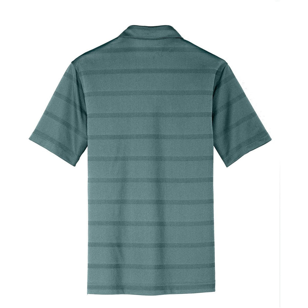 Nike Men's Turquoise/Grey Dri-FIT S/S Fade Stripe Polo