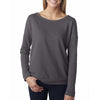Next Level Women's Dark Grey Terry Long-Sleeve Scoop Tee