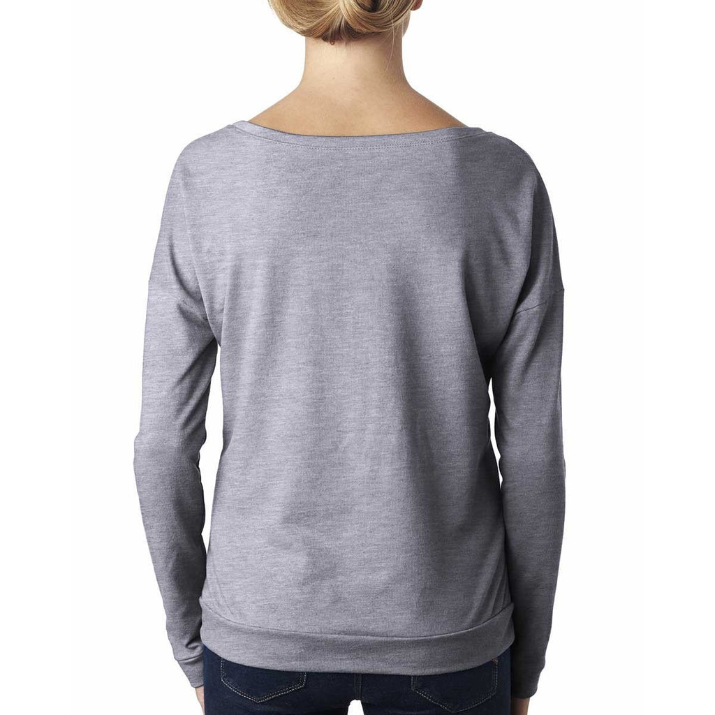 Next Level Women's Heather Gray Terry Long-Sleeve Scoop Tee