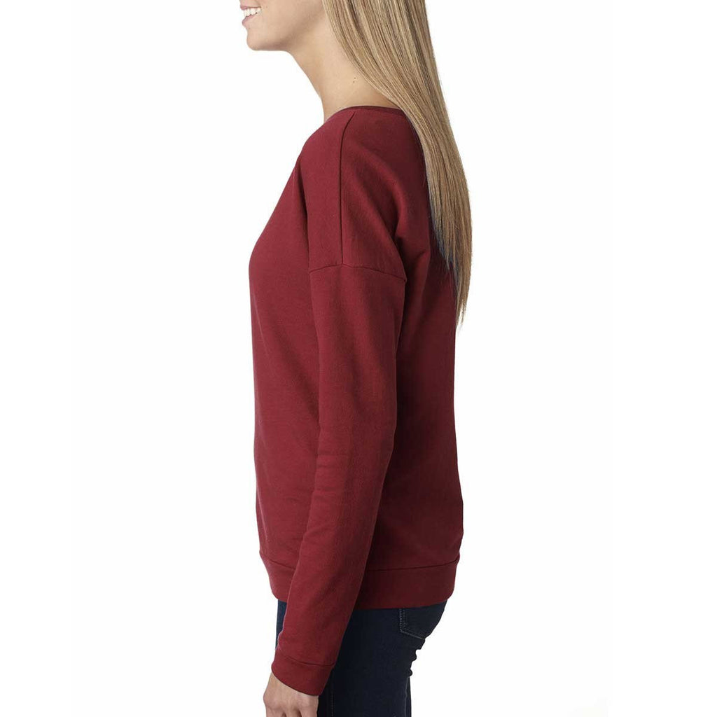 Next Level Women's Scarlet Terry Long-Sleeve Scoop Tee
