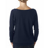 Next Level Women's Midnight Navy Terry Raw-Edge 3/4-Sleeve Raglan Tee