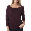 Next Level Women's Plum Terry Raw-Edge 3/4-Sleeve Raglan Tee
