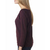 Next Level Women's Plum Terry Raw-Edge 3/4-Sleeve Raglan Tee