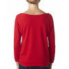Next Level Women's Red Terry Raw-Edge 3/4-Sleeve Raglan Tee