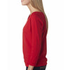 Next Level Women's Red Terry Raw-Edge 3/4-Sleeve Raglan Tee