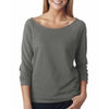 Next Level Women's Warm Grey Terry Raw-Edge 3/4-Sleeve Raglan Tee