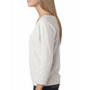 Next Level Women's White Terry Raw-Edge 3/4-Sleeve Raglan Tee