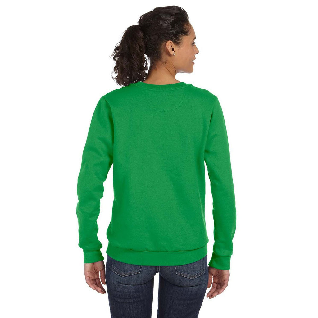 Anvil Women's Green Apple Crewneck Fleece Sweatshirt