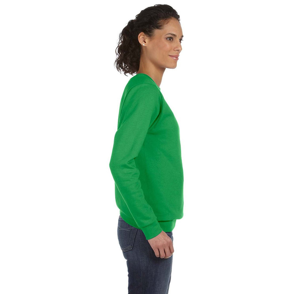 Anvil Women's Green Apple Crewneck Fleece Sweatshirt