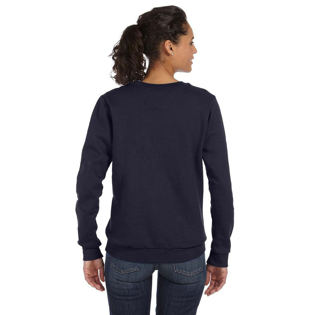 Anvil Women's Navy Crewneck Fleece Sweatshirt