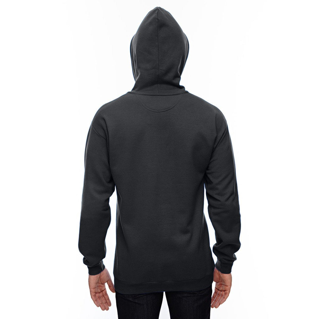 Anvil Men's Black Pullover Hooded Fleece Sweatshirt