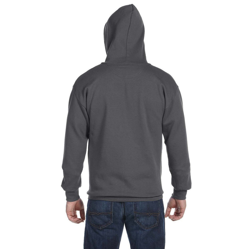 Anvil Men's Charcoal Full-Zip Hooded Fleece